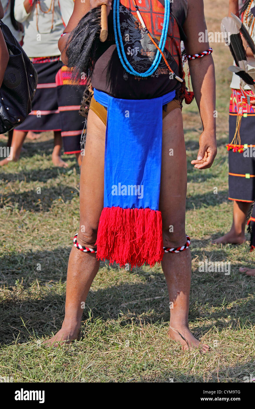 Wancho uomo, tribù a Namdapha Eco festival culturali, Miao, Arunachal Pradesh, India Foto Stock