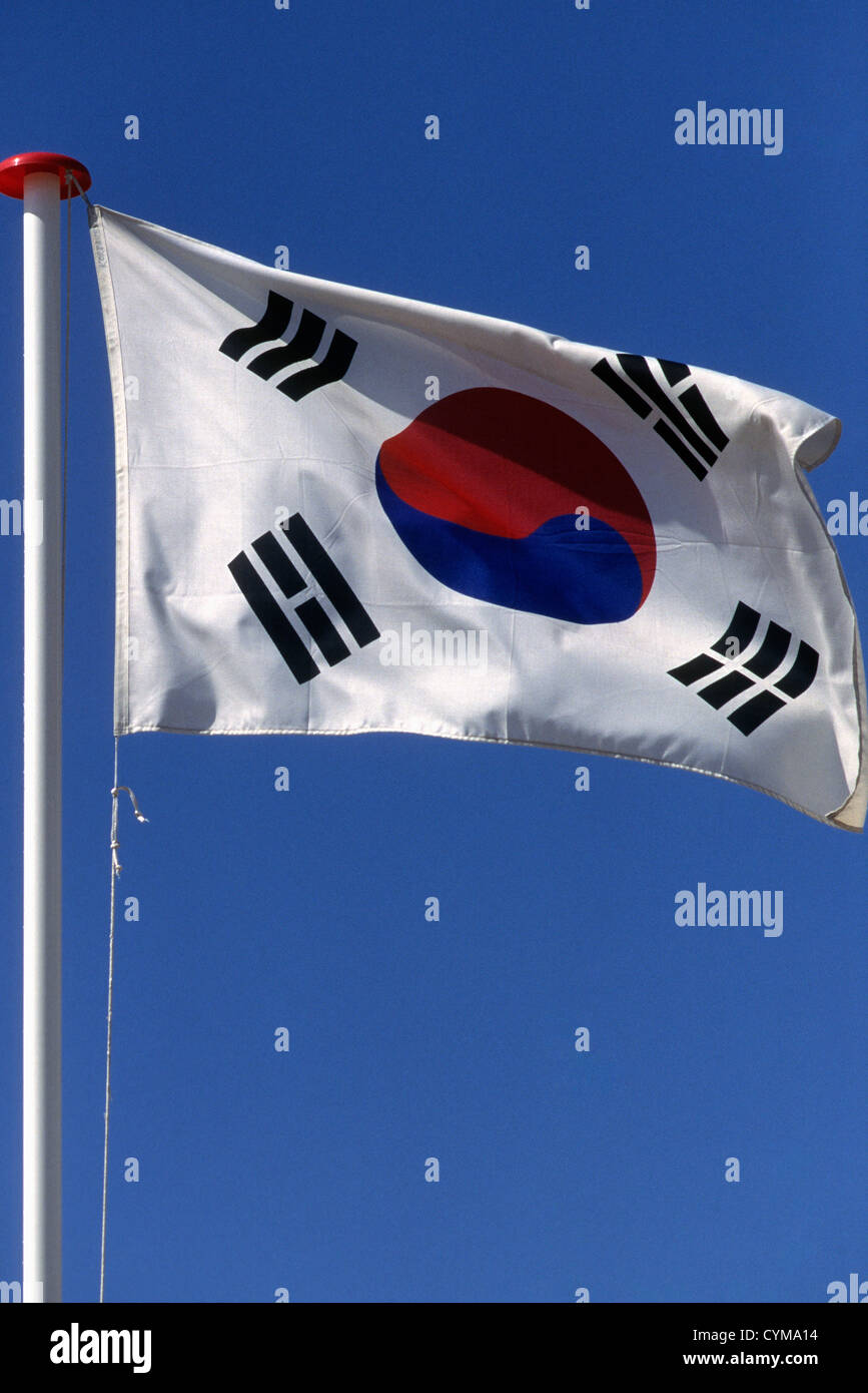 Bandiera Nazionale della Corea del Sud. Foto Stock