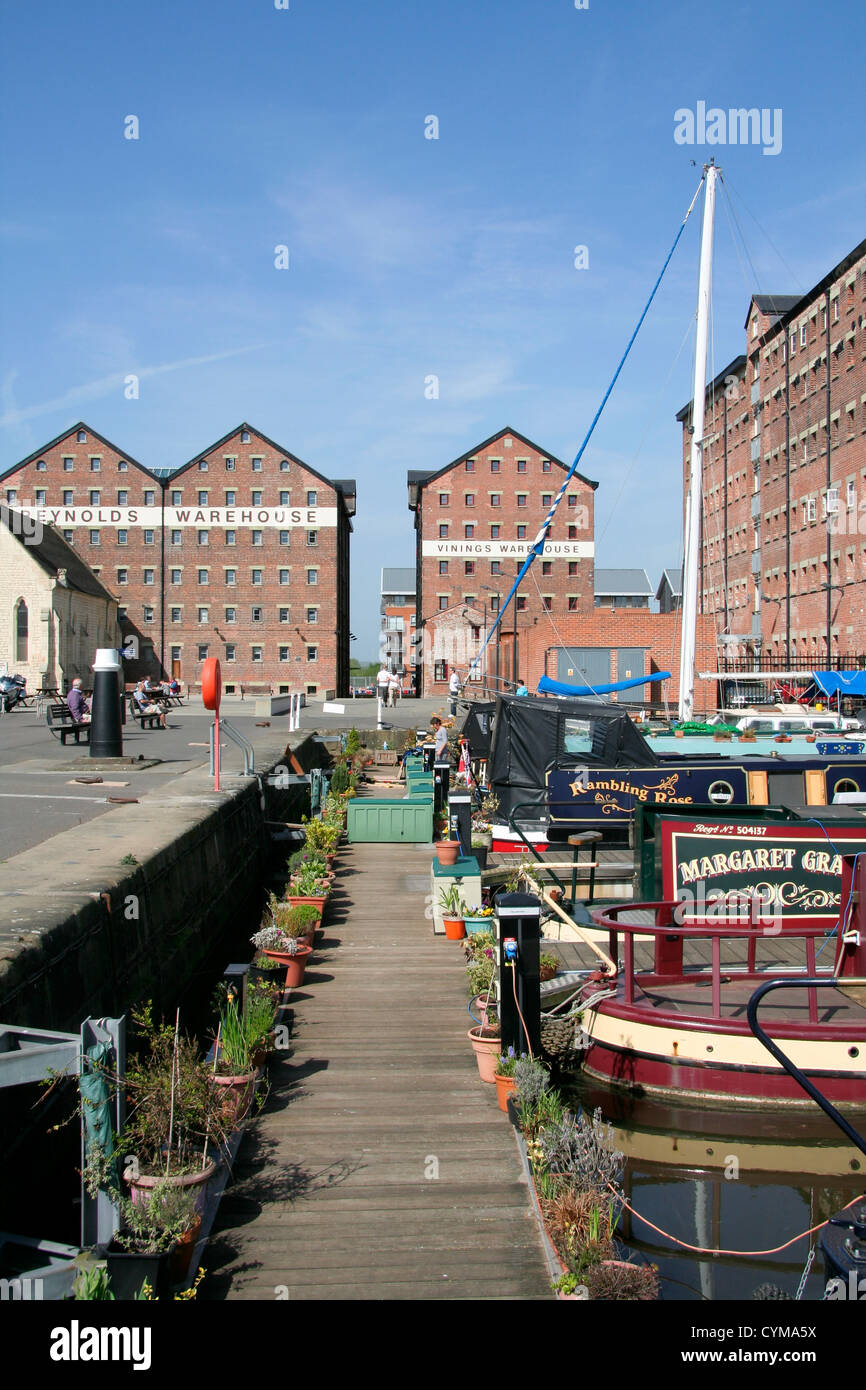 Marina e magazzini Gloucester Docks Gloucester England Regno Unito Foto Stock