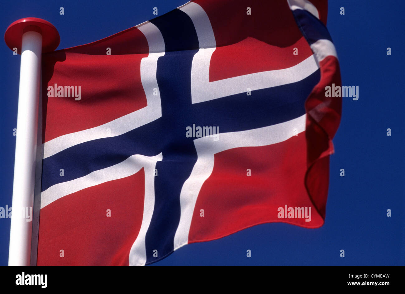 Bandiera nazionale della Norvegia. Foto Stock