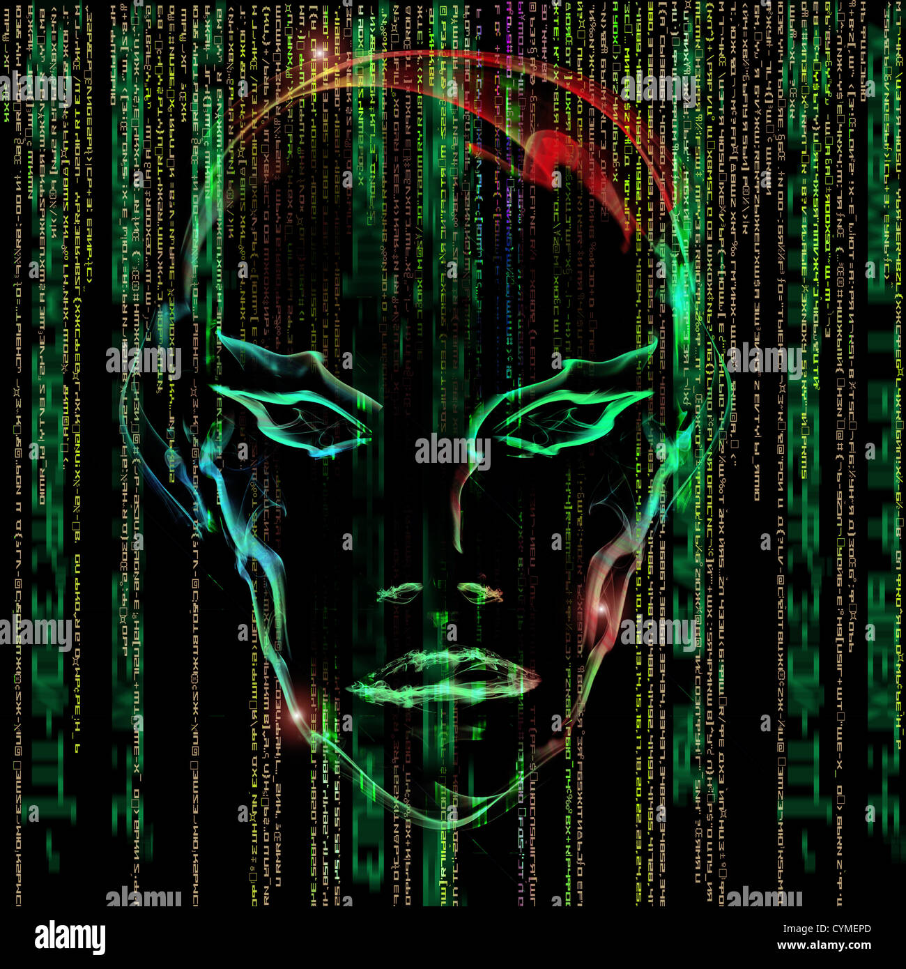 Colorata faccia digitale sfondo astratto Foto Stock