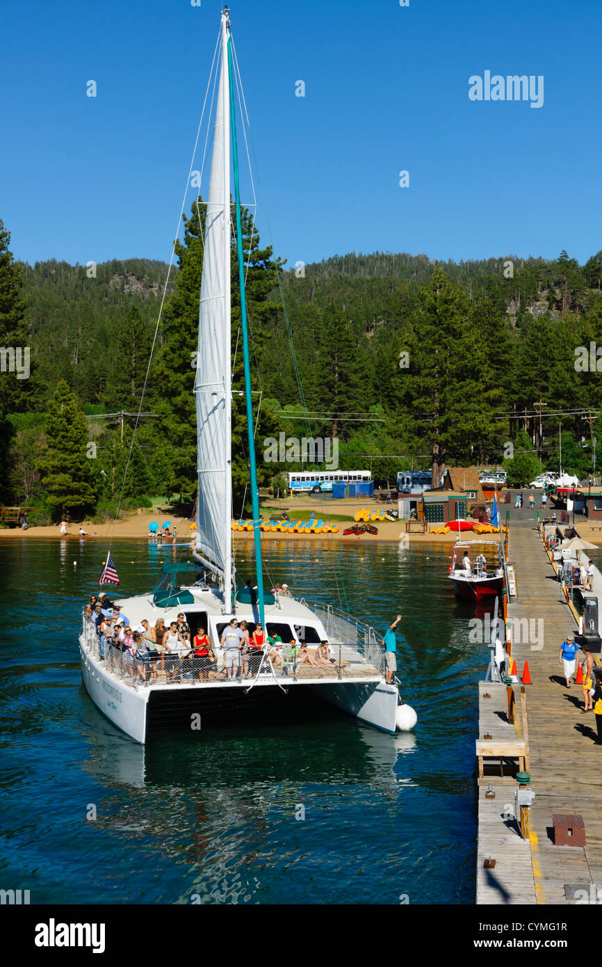 Lake Tahoe - yacht a Zephyr Cove. Foto Stock