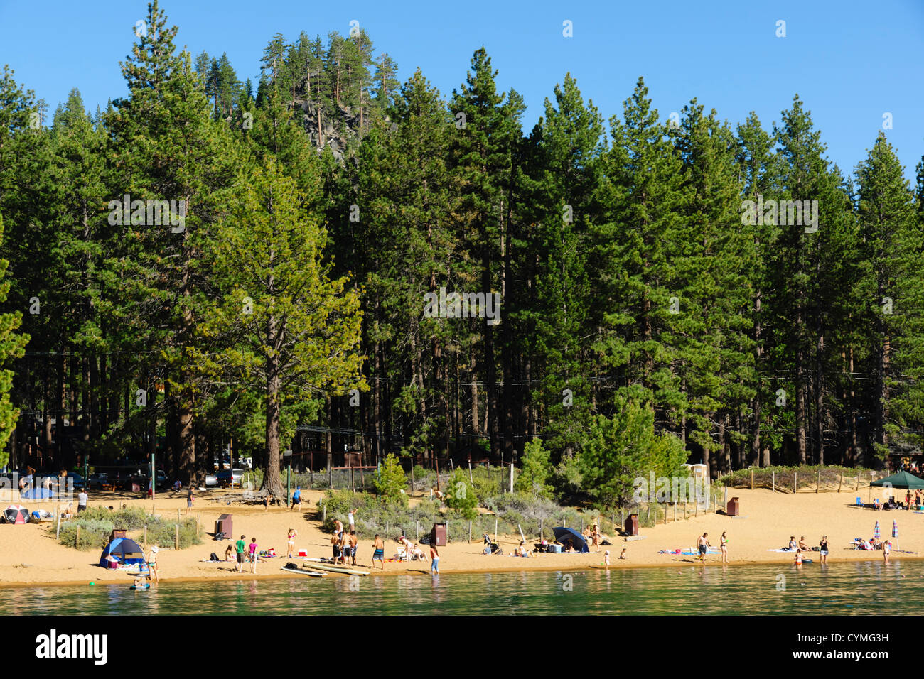 Lake Tahoe - South Lake Tahoe, spiaggia a Zephyr Cove. Foto Stock