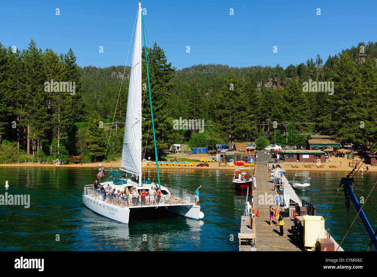 Lake Tahoe - yacht a Zephyr Cove. Foto Stock