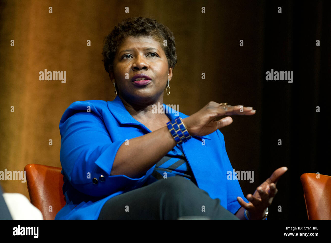 Autore e giornalista GWEN IFILL parla di un Texas Tribune evento presso la University of Texas di Austin a metà settembre. Foto Stock