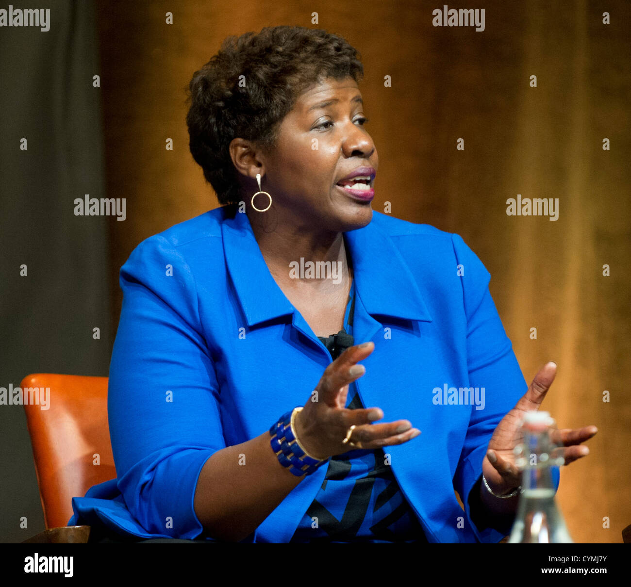 Autore e giornalista GWEN IFILL parla di un Texas Tribune evento presso la University of Texas di Austin a metà settembre. Foto Stock