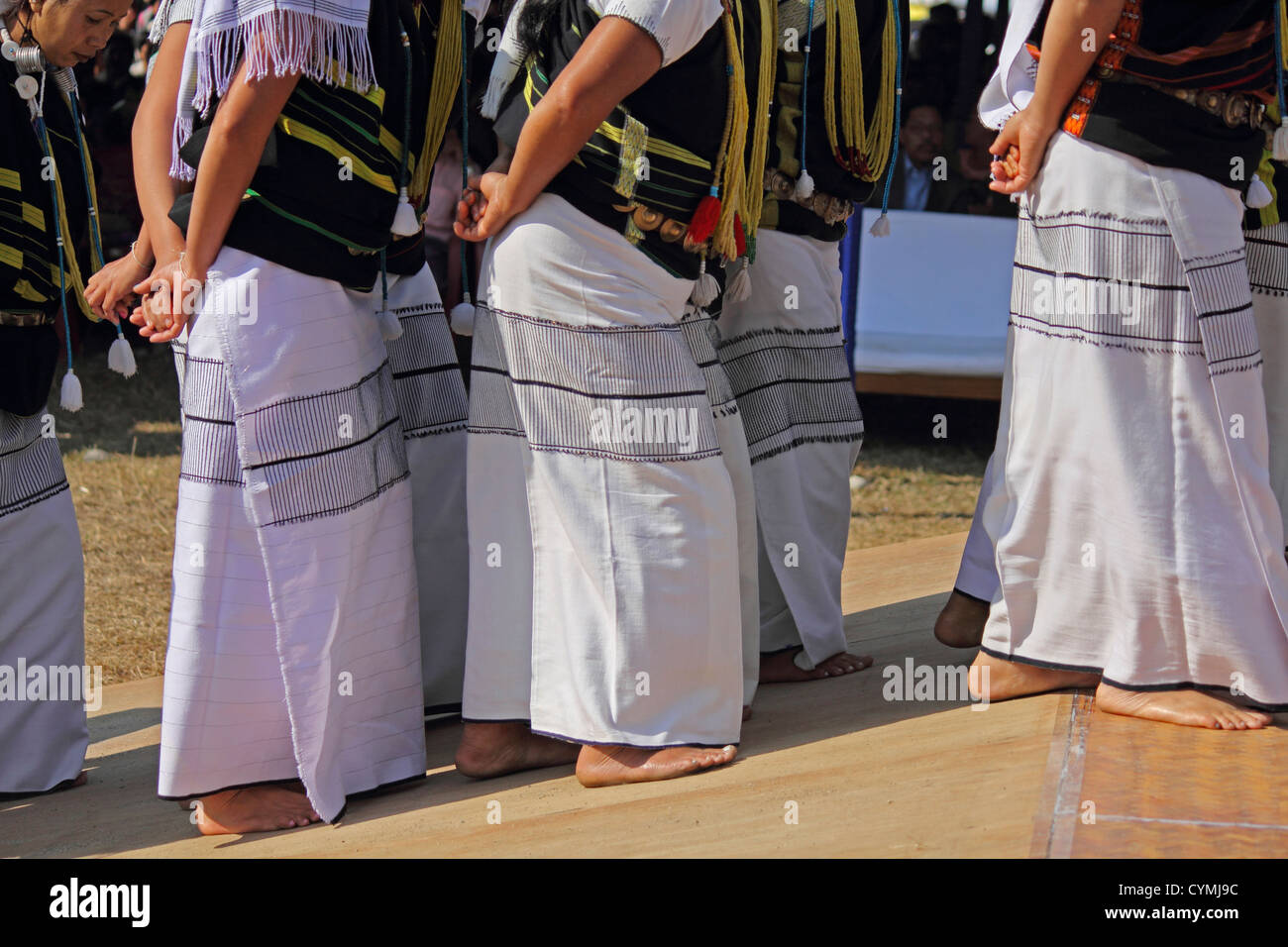 Danza tradizionale della tribù Adi durante Namdapha Eco festival culturali, Miao, Arunachal Pradesh, India Foto Stock