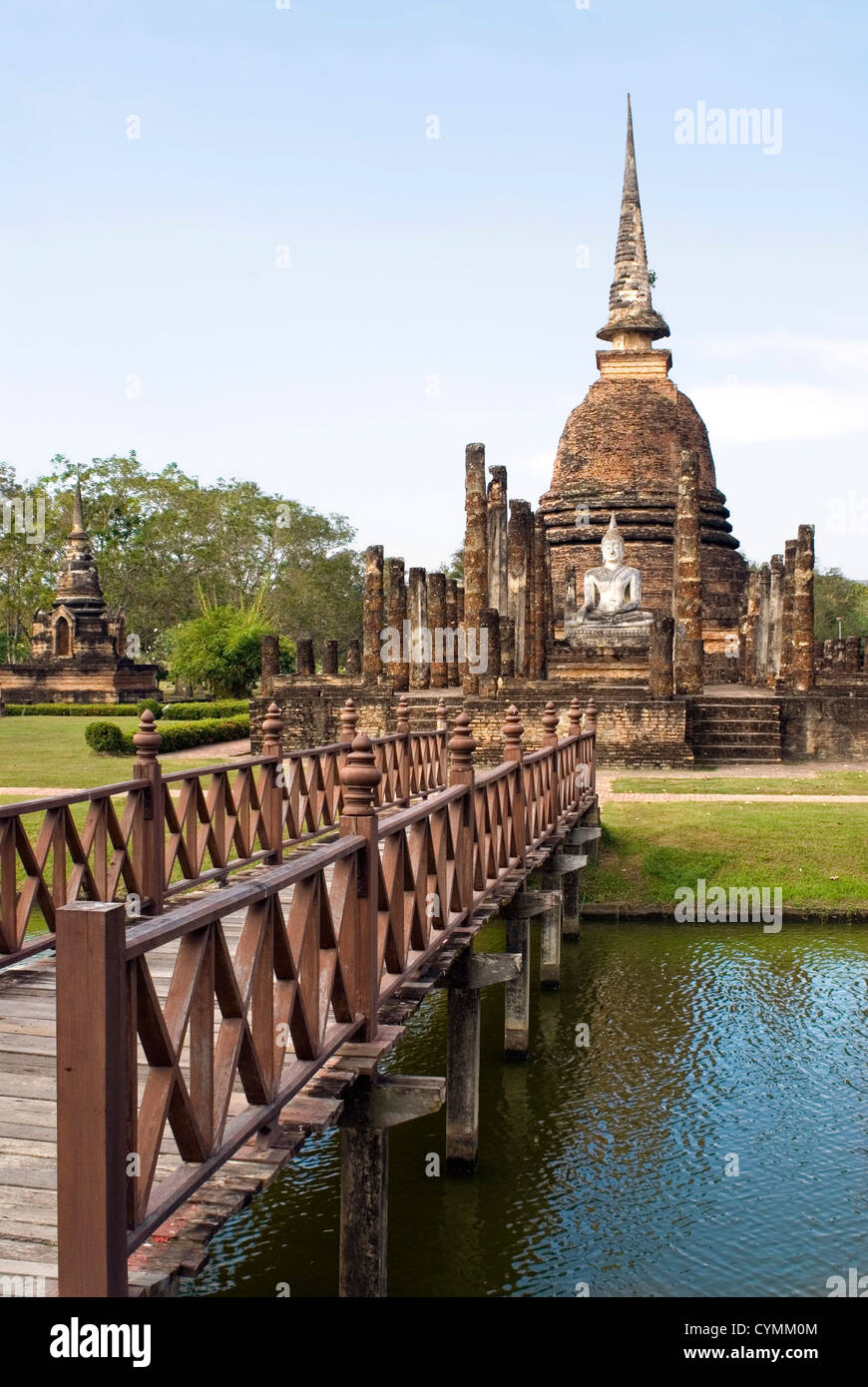 Wat Sa Si in Sukhothai Historical Park in Thailandia Foto Stock