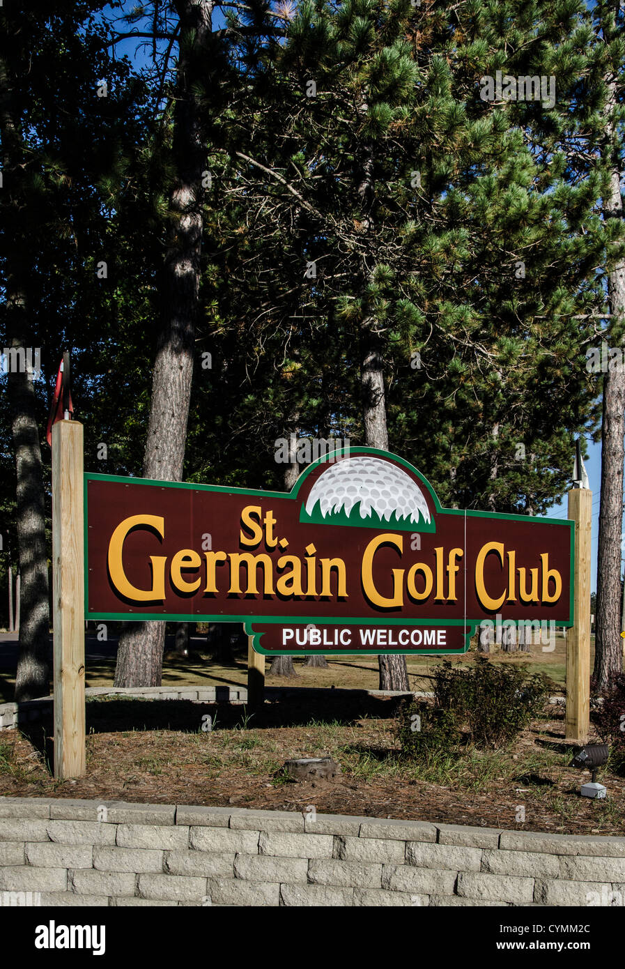 Segno per il San Germain Golf Club a San Germain, Wisconsin Foto Stock