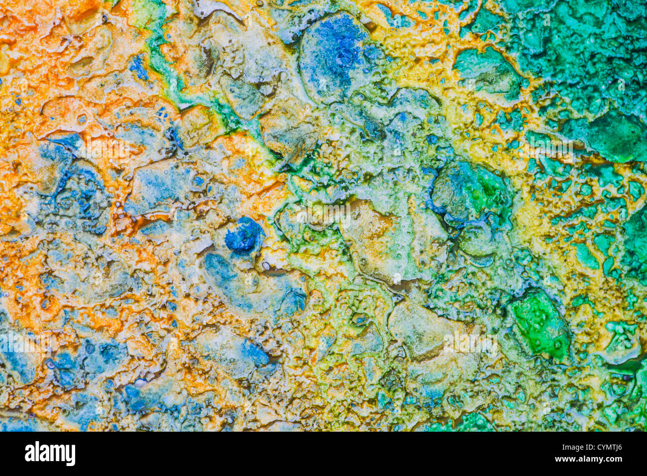 Primo piano dettaglio colorato e luminoso multicolore astratta superficie ruvida Foto Stock