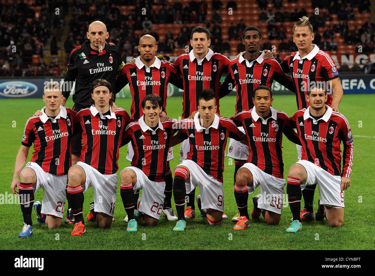 Milano gruppo team line-up, 6 novembre 2012 - Calcio : UEFA Champions  League group C match tra
