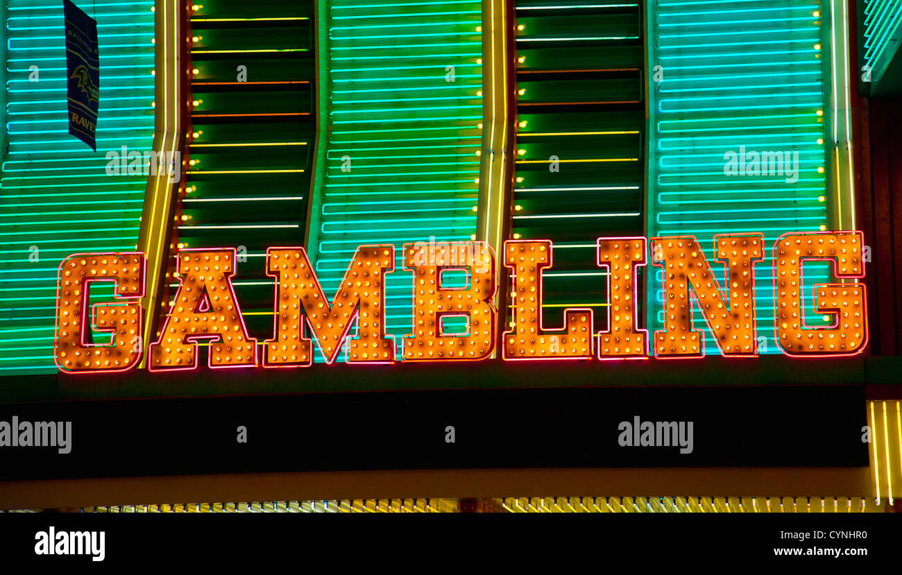 Segno di gioco d'azzardo a Las Vegas Foto Stock