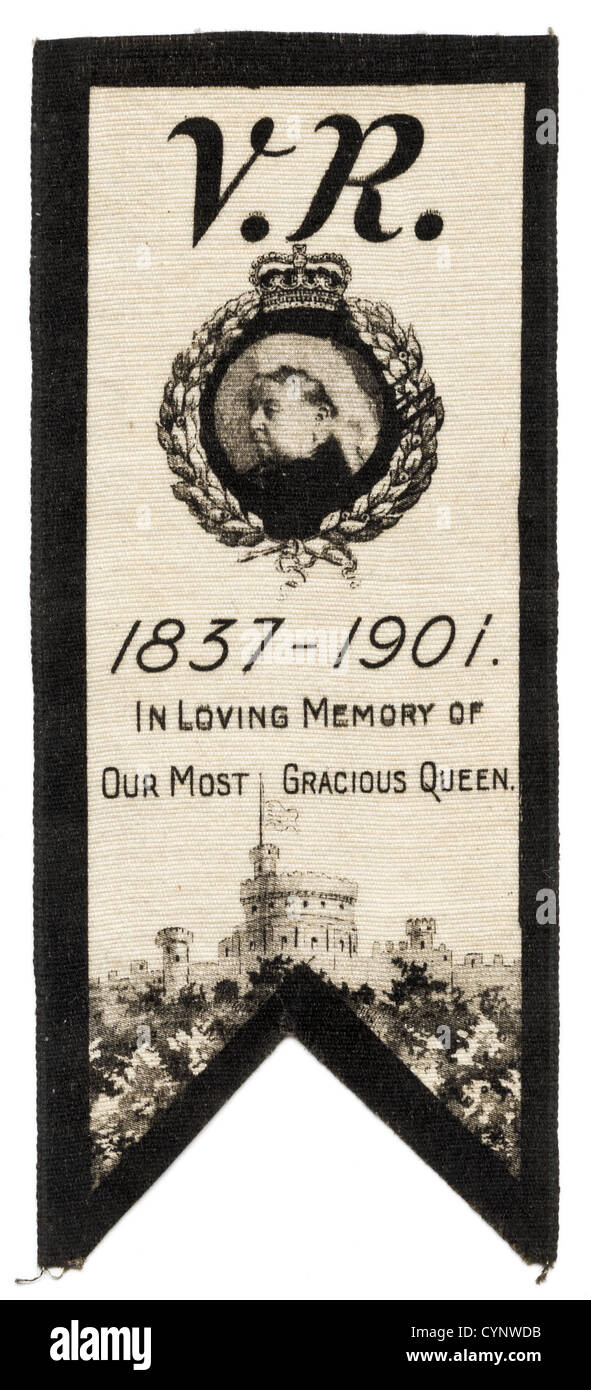 La regina Victoria 1837 - 1901 lutto ribbon Foto Stock