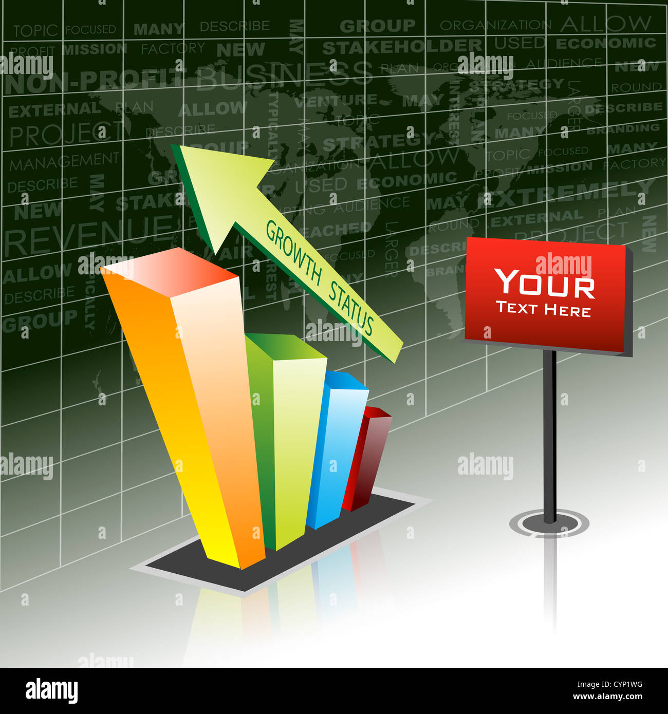 Illustrazione della crescita icona di business Foto Stock