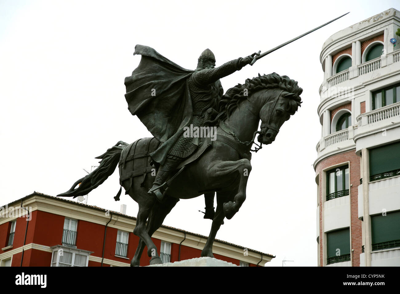 Statua del cavaliere di spagnolo Cid Campeador Foto Stock