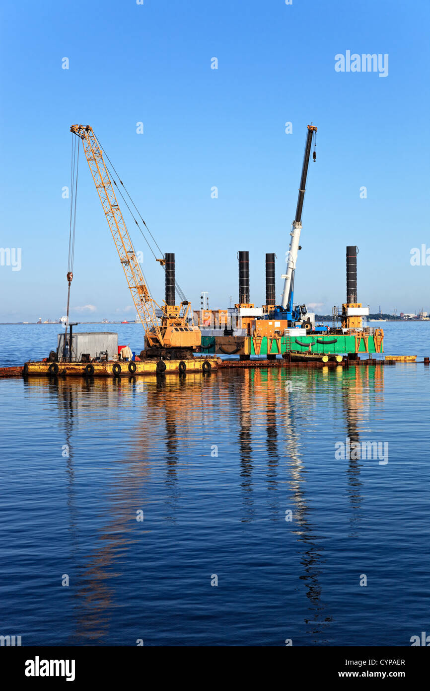 Apparecchiature specializzate per l'acqua di opere di ingegneria. Foto Stock