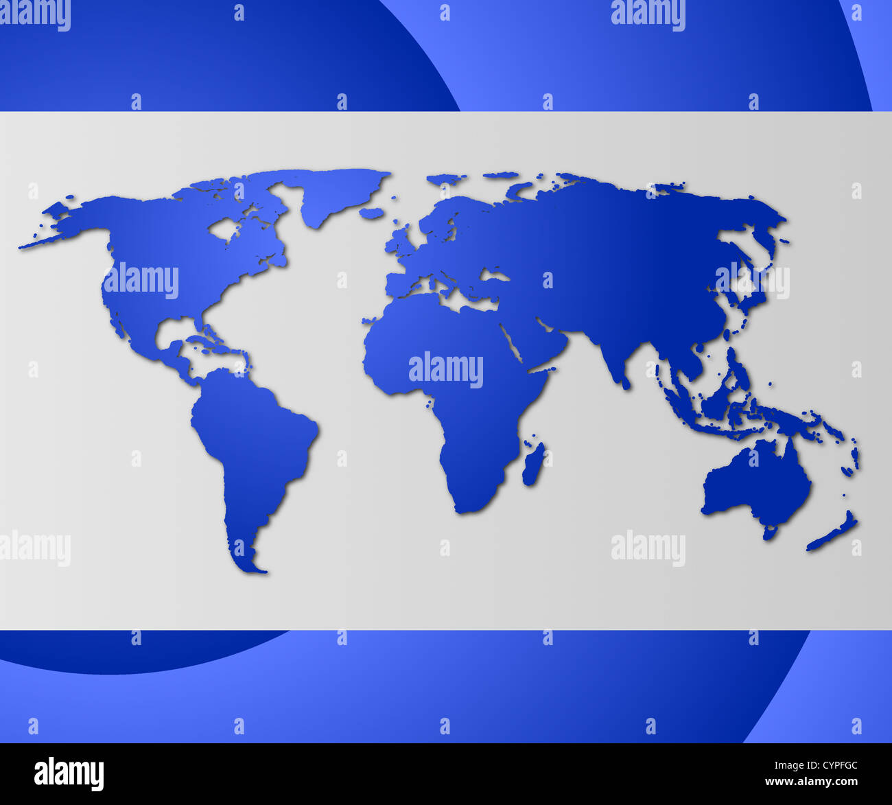 Mappa del mondo o globo business card con copyspace Foto Stock