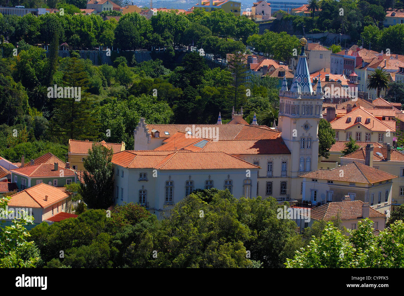 Town Hall, Sintra, Sito Patrimonio Mondiale dell'UNESCO, Portogallo, Europa Foto Stock