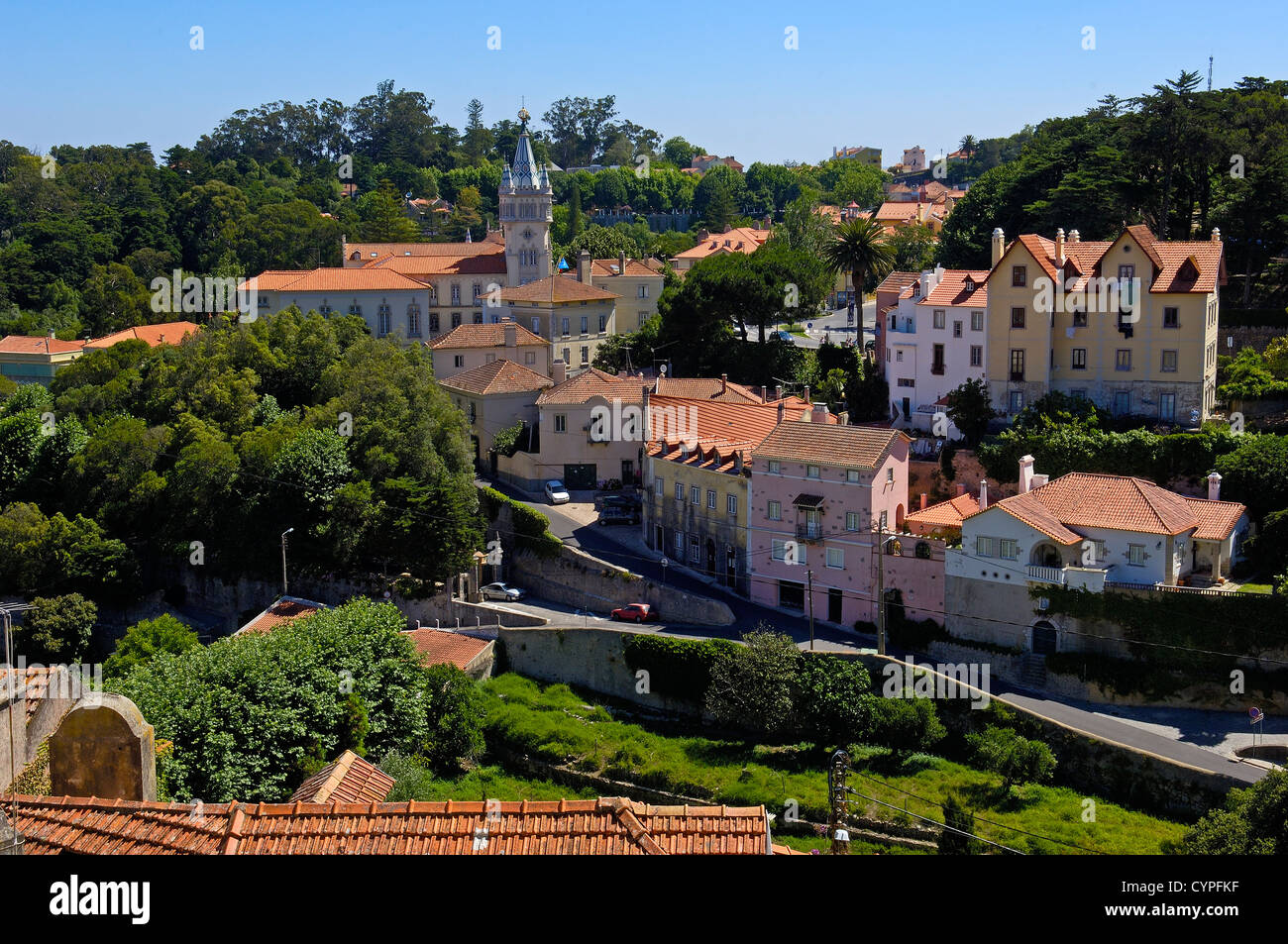 Town Hall, Sintra, Sito Patrimonio Mondiale dell'UNESCO, Portogallo, Europa Foto Stock