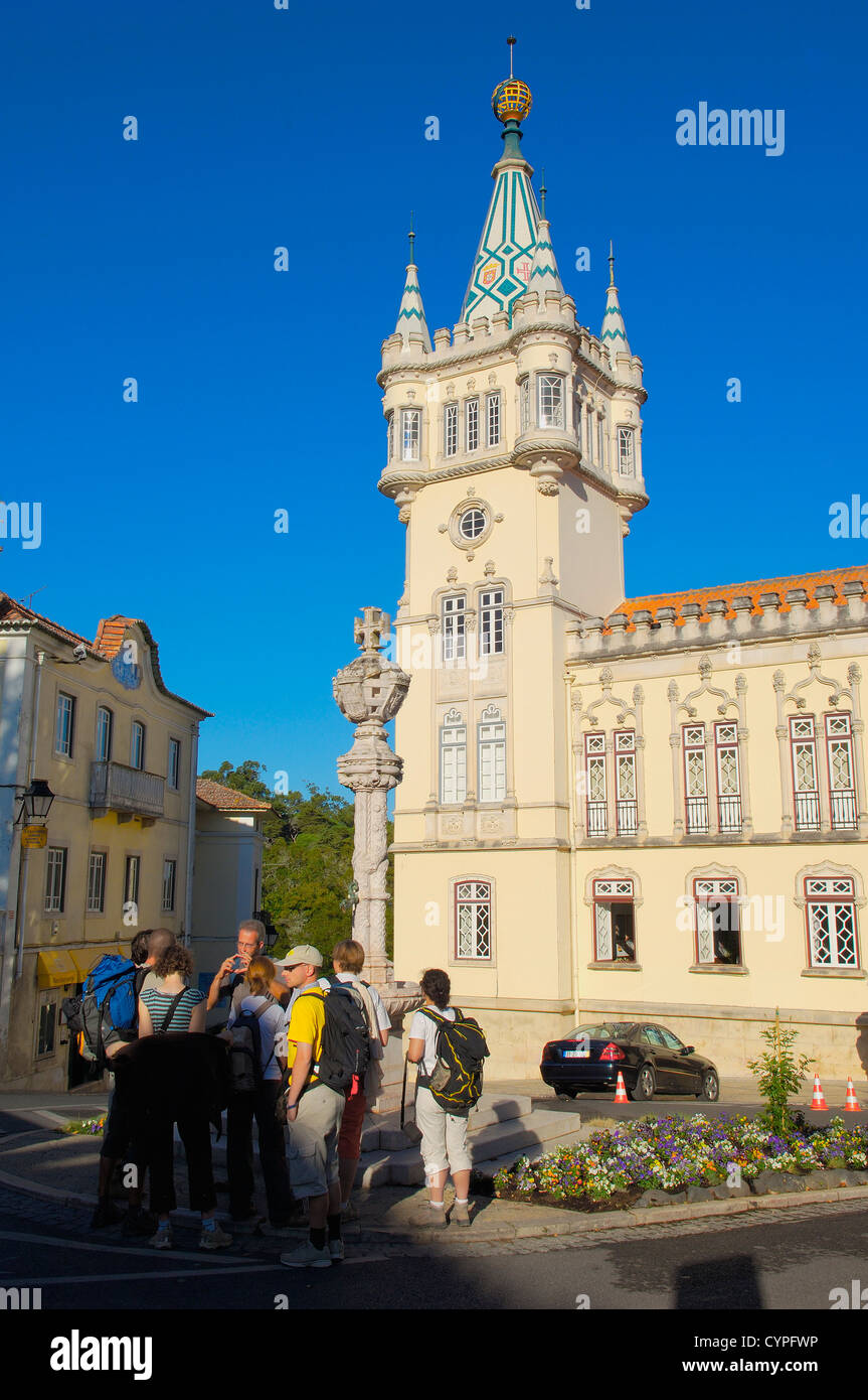 Town Hall, Sintra, Sito Patrimonio Mondiale dell'UNESCO, Portogallo, Europa Foto Stock
