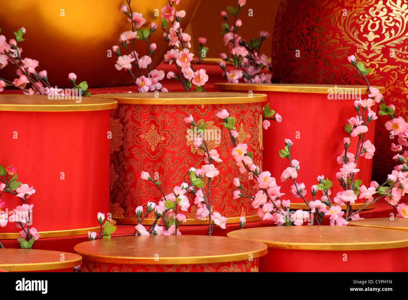 Anno Nuovo cinese scena, man-made peach blossom Foto Stock