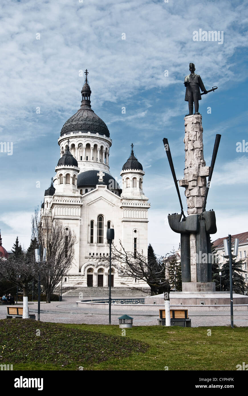 Avram Iancu square in Cluj-Napoca, Romania Foto Stock