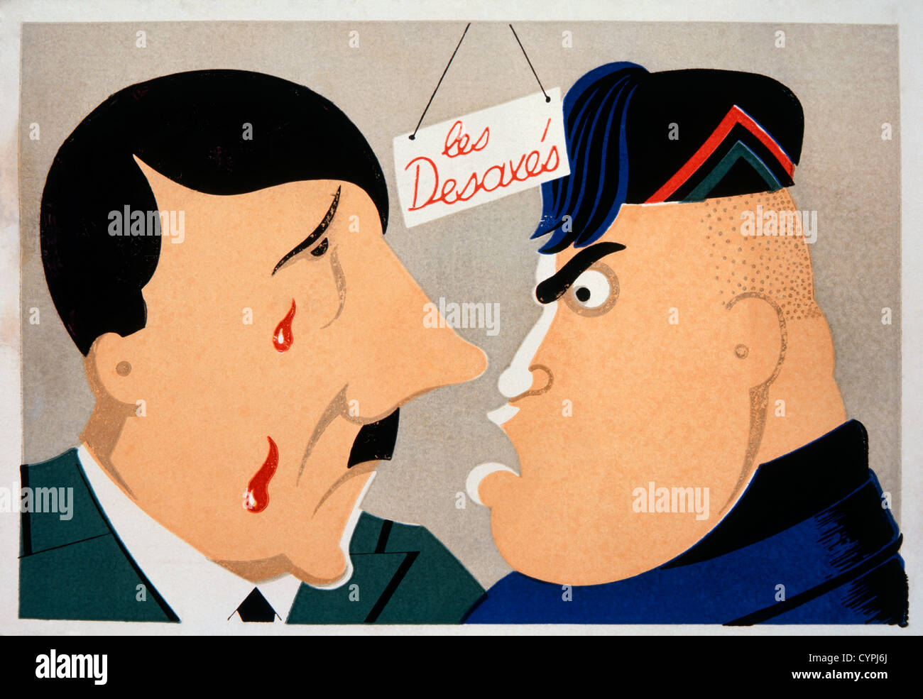 Adolf Hitler e Benito Mussolini, "pazzi", Poster, 1944 Foto Stock