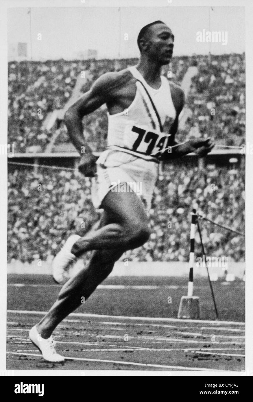 Jesse Owens, Via Stella, 1936 Olimpiadi estive di Berlino, Germania Foto Stock