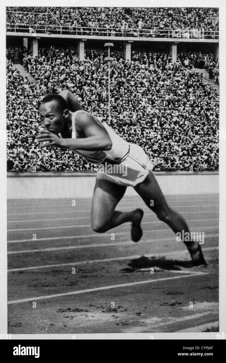 Jesse Owens, Via Stella, 1936 Olimpiadi estive di Berlino, Germania Foto Stock