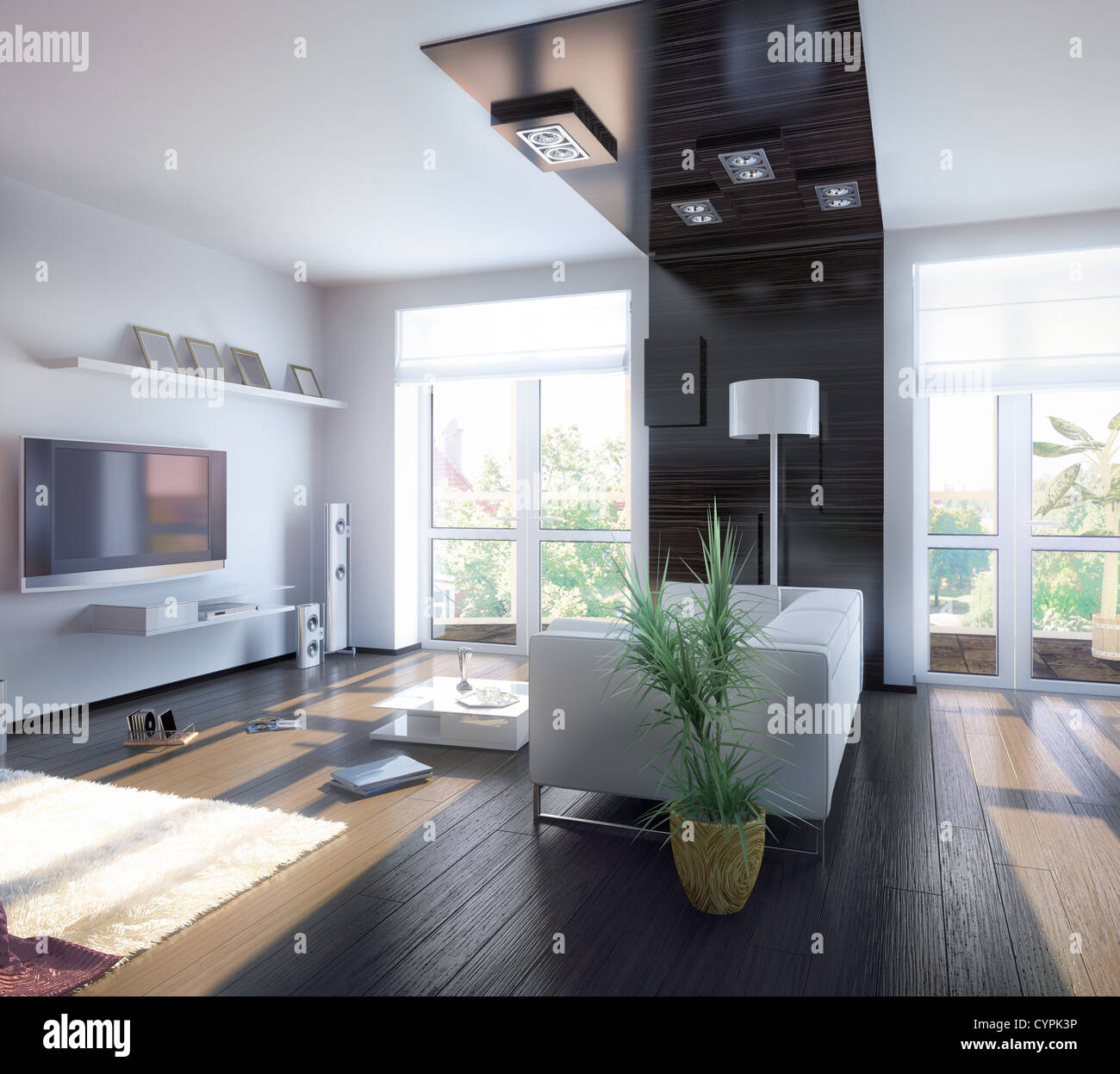 Soggiorno moderno design (illustrazione) Foto Stock