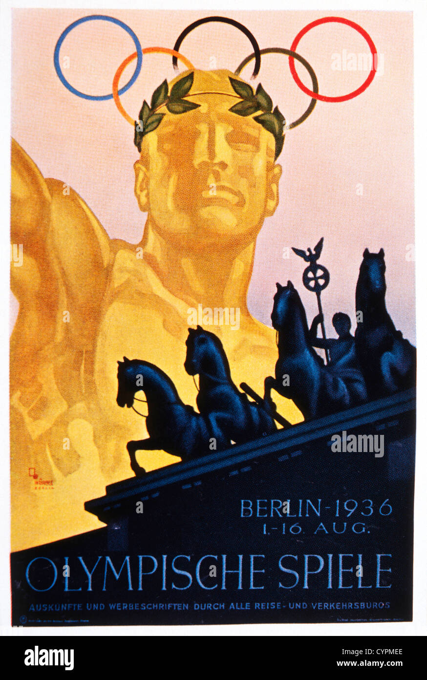 Olimpiadi estive di Berlino, Germania, Poster, 1936 Foto Stock