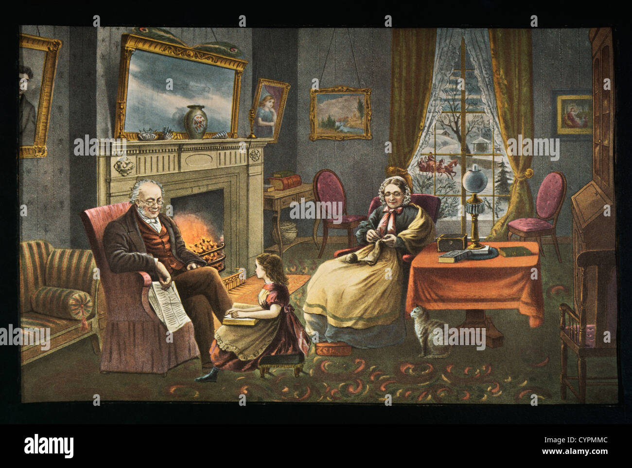 Le quattro stagioni della vita: la vecchiaia, Currier & Ives, litografia, 1868 Foto Stock