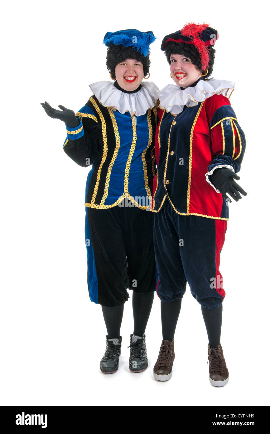 Caratteri olandese come black petes per tipiche Sinterklaas vacanze in verticale Foto Stock