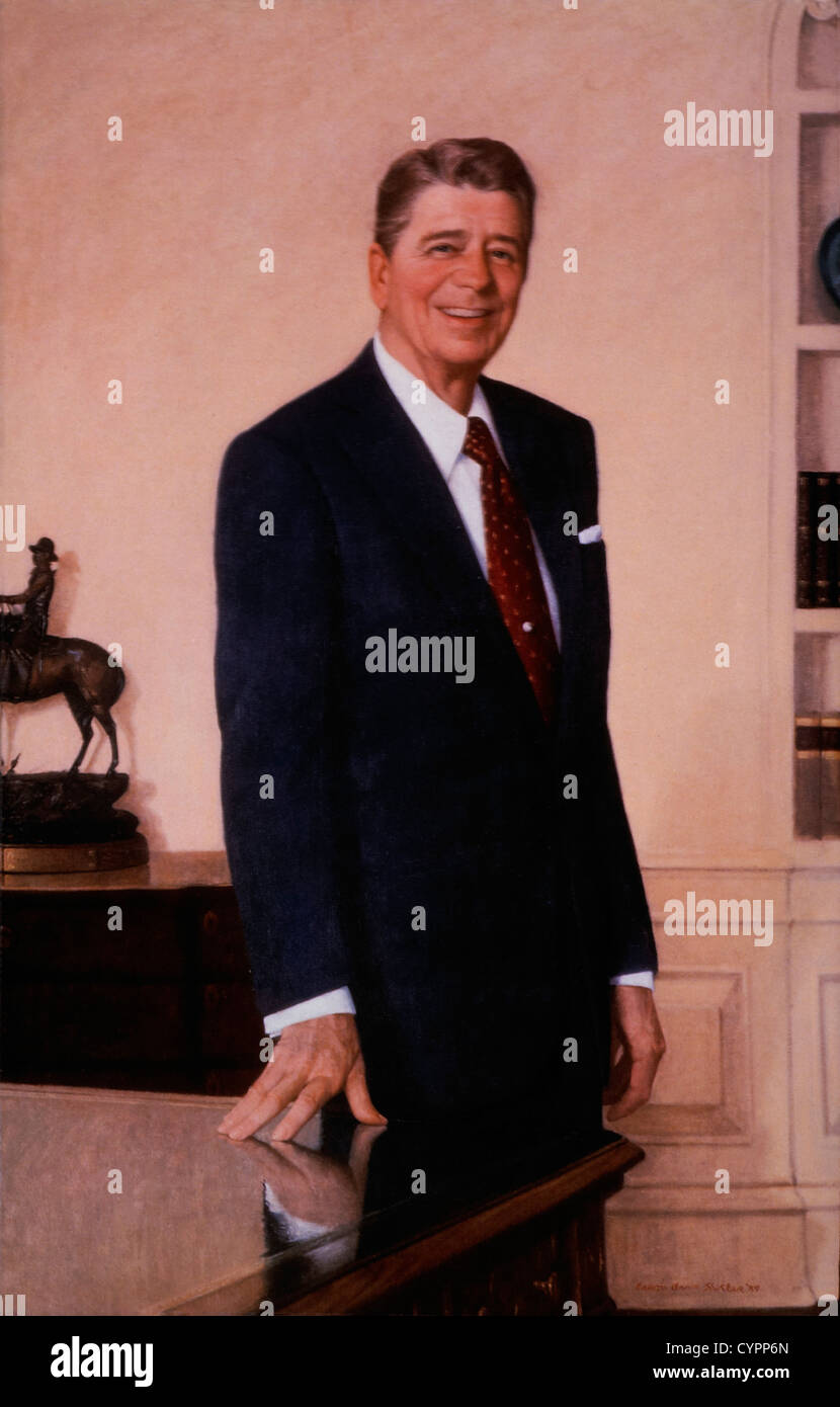 Ronald Reagan (1911-2004), quarantesimo Presidente degli Stati Uniti, Ritratto Foto Stock