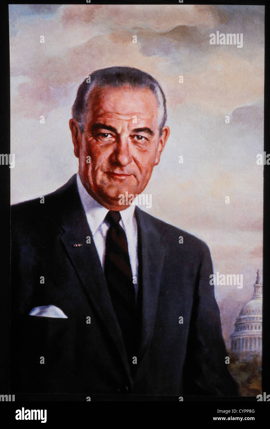 Lyndon B. Johnson (1908-1973), trentaseiesimo Presidente degli Stati Uniti, ufficiale ritratto presidenziale Foto Stock