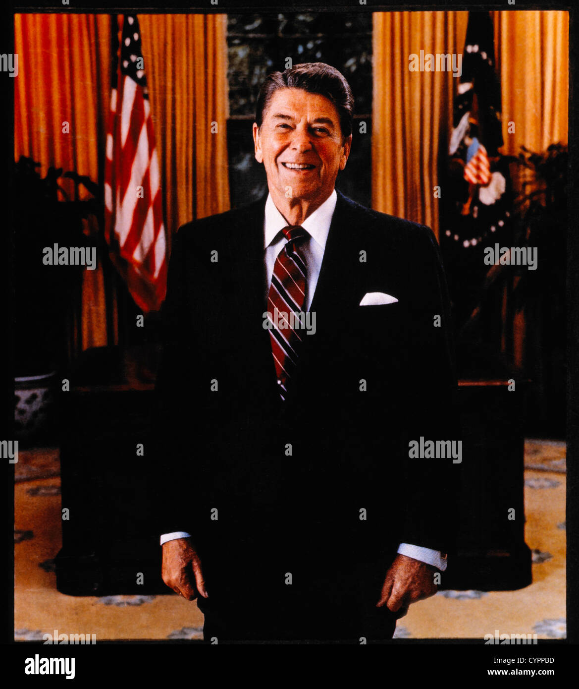 Ronald Reagan (1911-2004), quarantesimo Presidente degli Stati Uniti, Ritratto, 1981 Foto Stock