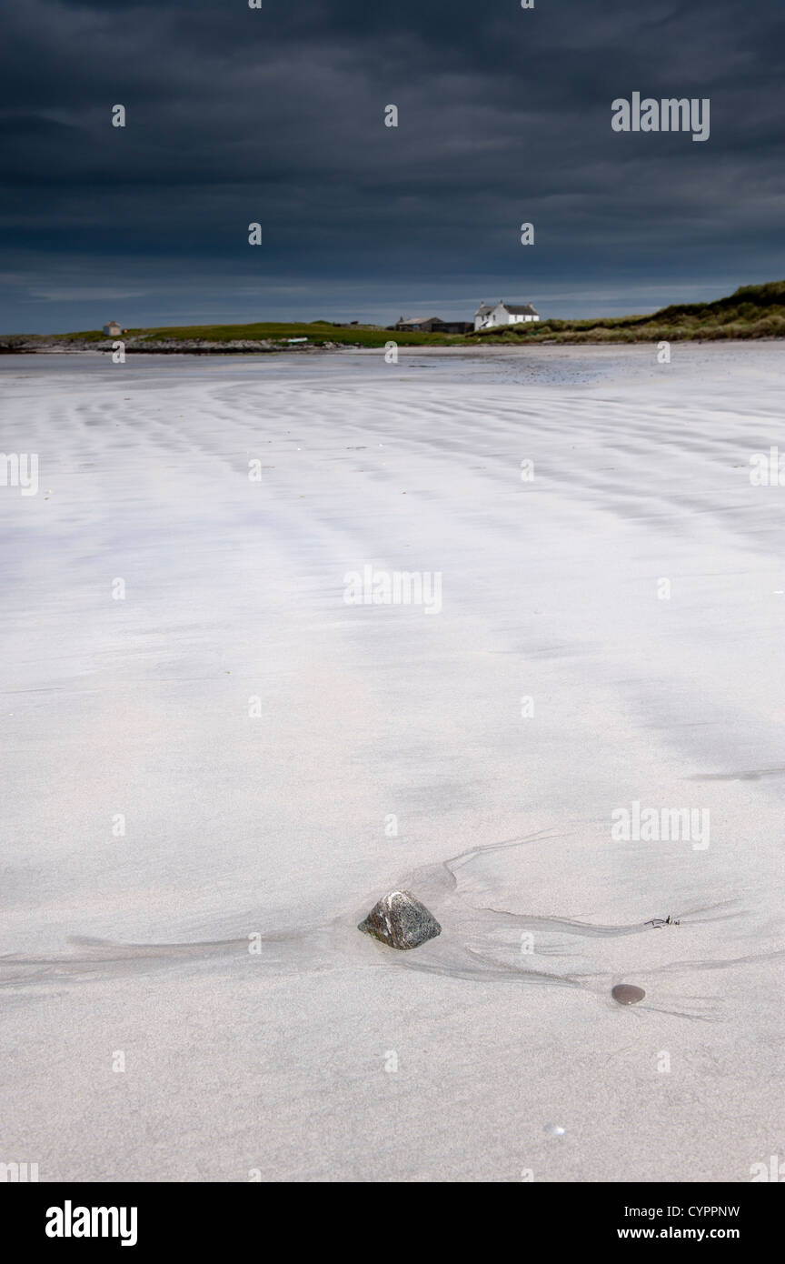 Onde di sabbia sulla spiaggia di Salum, isola di Tiree, Ebridi Interne, Scozia. Foto Stock