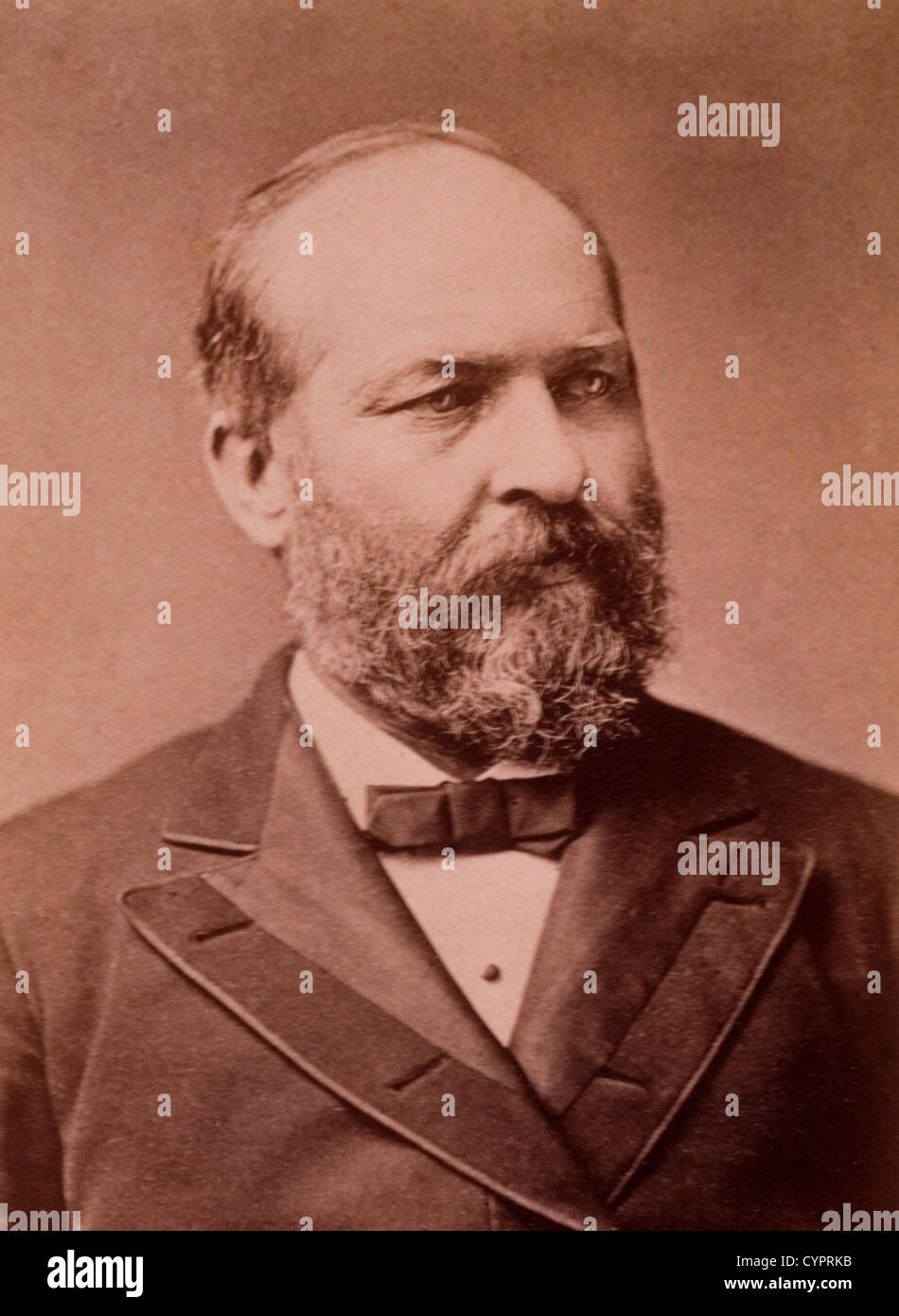 Garfield (1831-1881), ventesimo Presidente degli Stati Uniti, assassinato Luglio 2, 1881, albume fotografia, circa 1880 Foto Stock