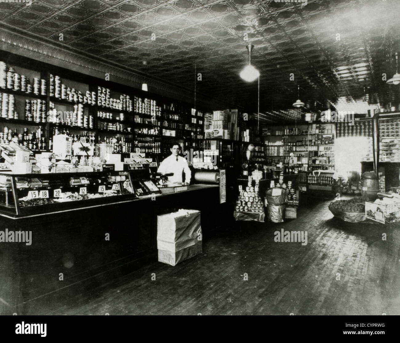 Drogheria e negozio di alimentari, USA, circa 1918 Foto Stock