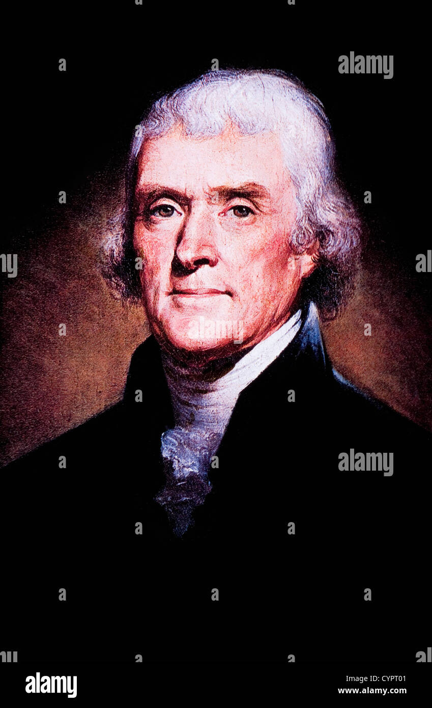 Thomas Jefferson (1743-1826), terzo presidente degli STATI UNITI D'AMERICA, American padre fondatore e autore della Dichiarazione di Indipendenza Foto Stock