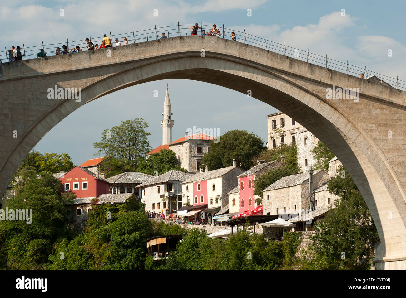 Il Stari Most " Ponte Vecchio a Mostar in Bosnia Erzegovina. Foto Stock