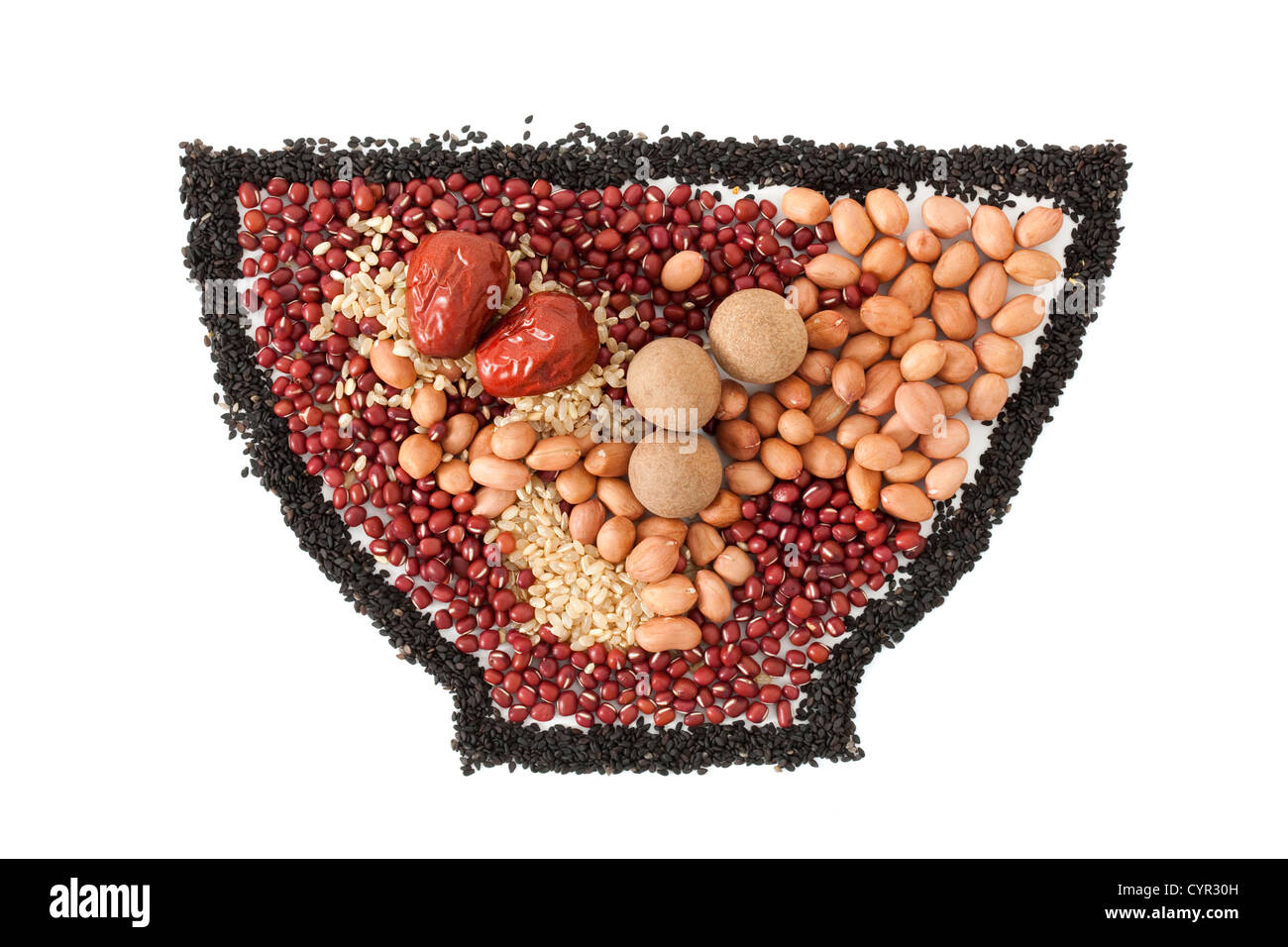 Materiale alimentare a forma di coppa Foto Stock