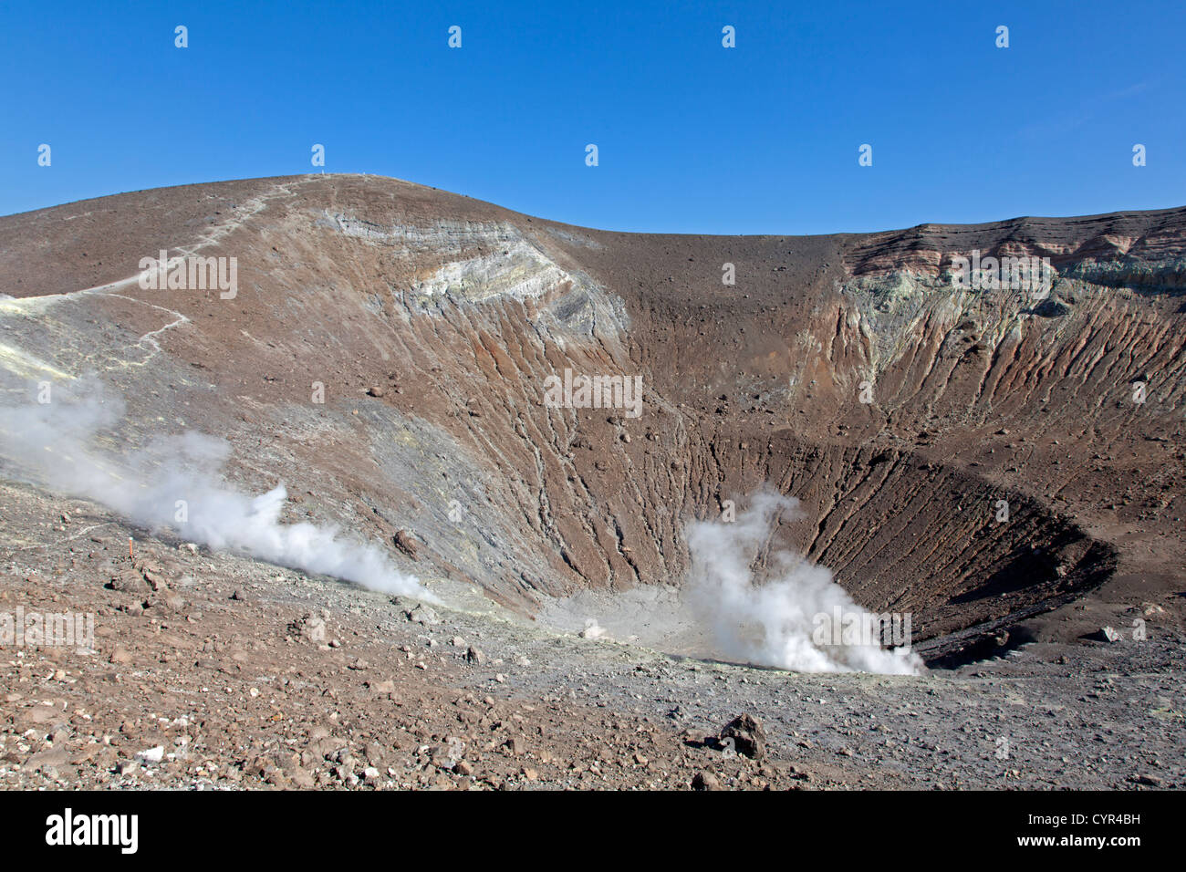 Il cratere vulcanico di Isola di Vulcano, Isole Eolie, Italia Foto Stock