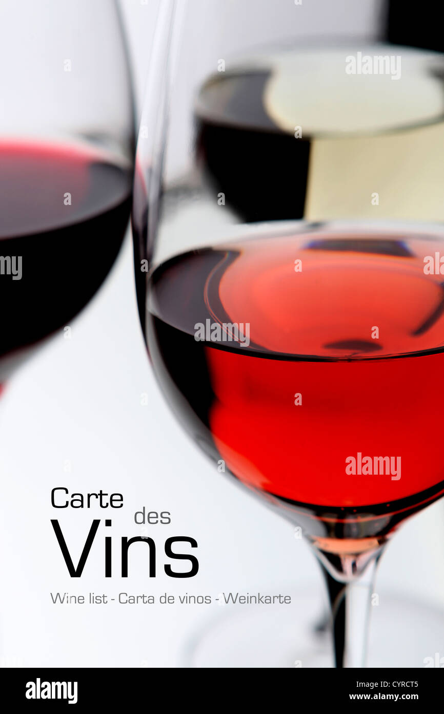 Lista dei vini Foto Stock