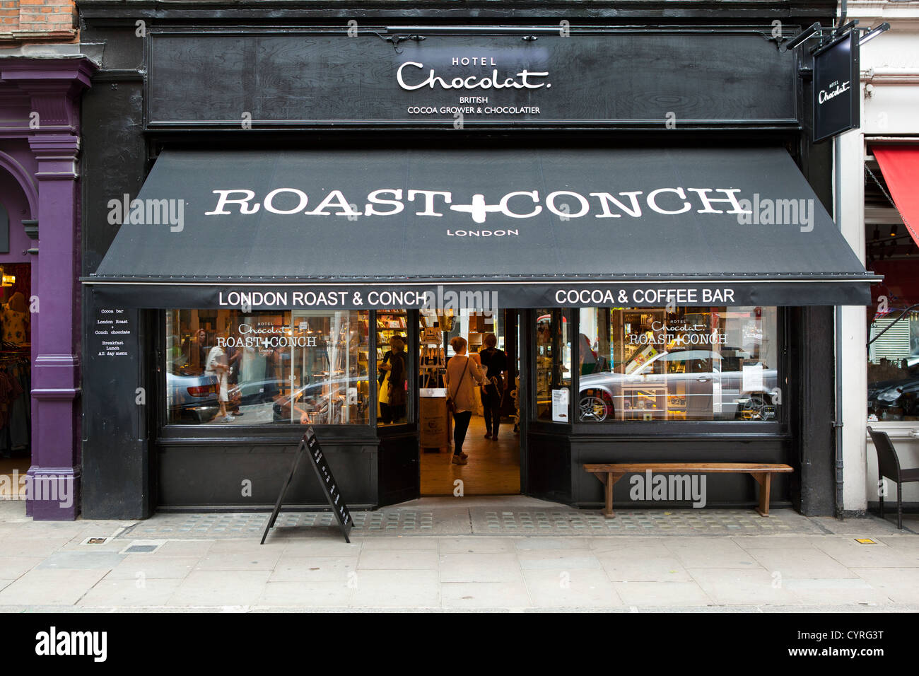 Roast+Conch, Hotel Chocolat store in Seven Dials, Covent Garden di Londra. Foto Stock