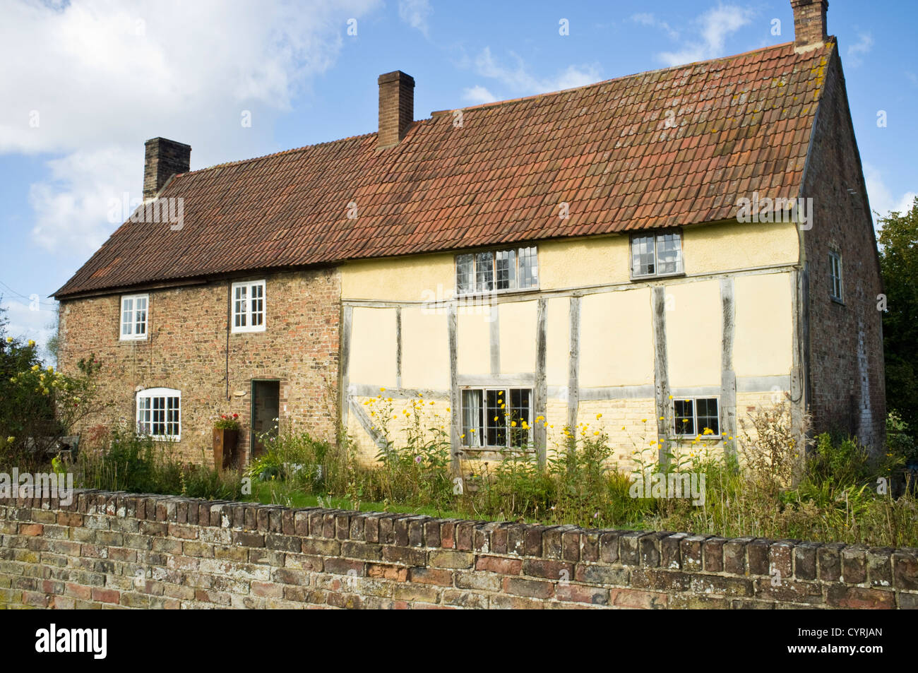 Il villaggio di Frampton on Severn la struttura di legno cottage vicino a Gloucester, Gloucestershire, England, Regno Unito Foto Stock