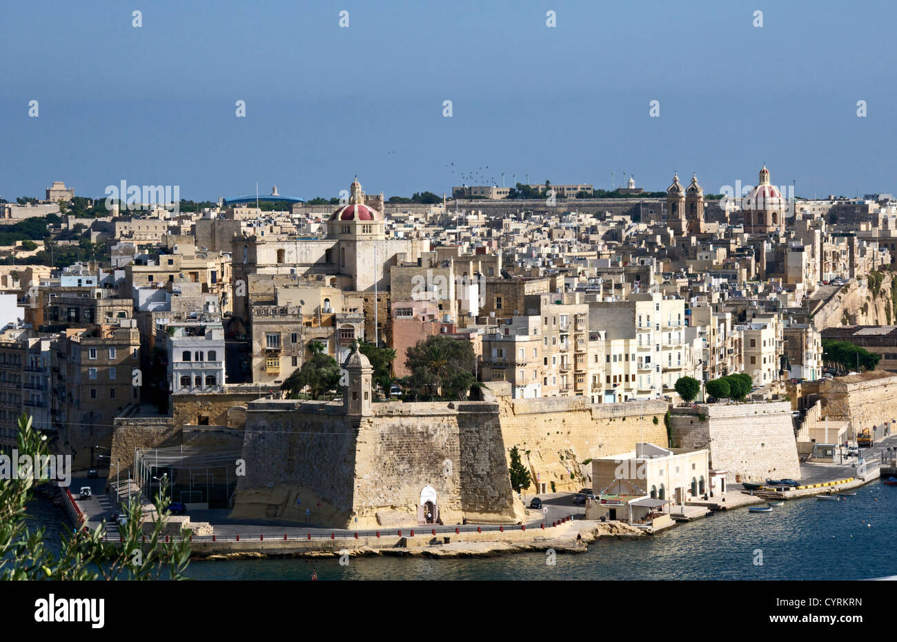 Visualizza Fort St Michael da Upper Barracca Gardens Valletta Malta Foto Stock