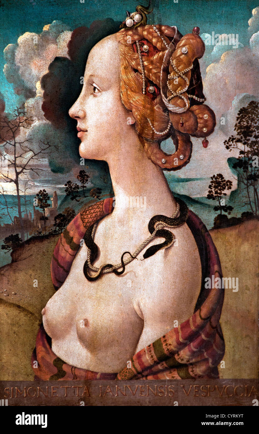 Piero di Cosimo 1462-1521 ritratto di Simonetta Vespucci 1480-1490 Italia Italiano Foto Stock