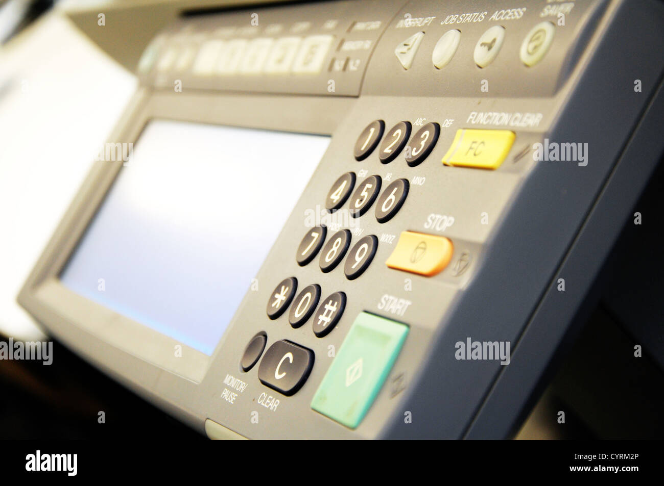 Centro della copiatrice o desktop in ufficio che mostra il concetto della documentazione Foto Stock