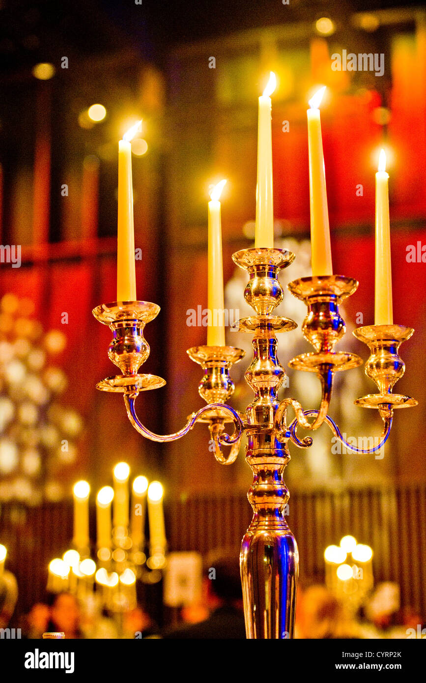 Cena romantica a lume di candela Foto Stock